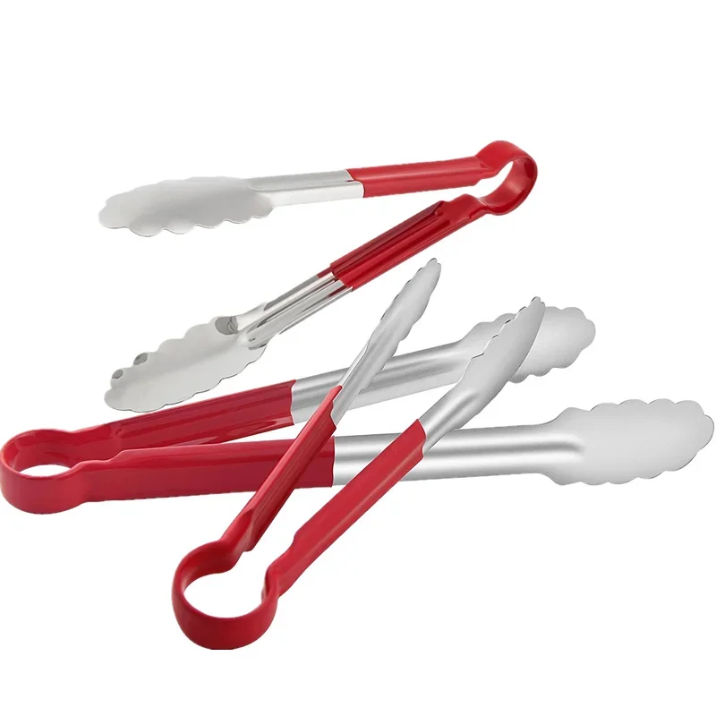 Stainless steel Silicone Kitchen Tongs Long BBQ Tong Food Tongs With Silicone Covered Handle 9/12/14/16 inch