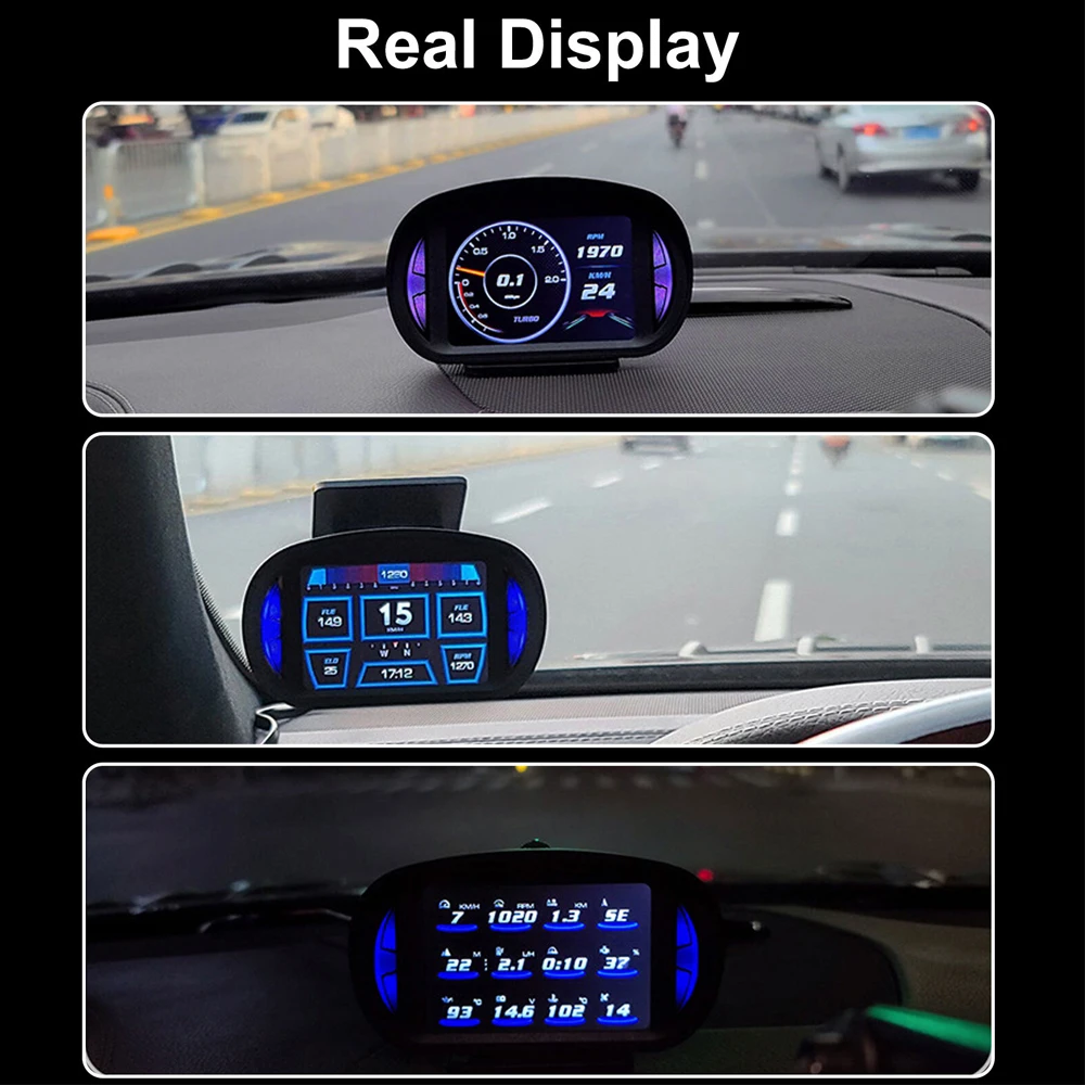 P2 Car Head Up Display OBD GPS Odometer Vehicle Dashboard Digital Speedometer Multifunctional Universal Car HUD