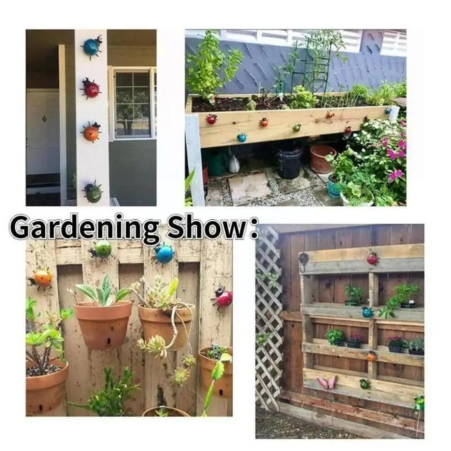 1 Pcs New Mini Iron Metal Ladybug Wall Decoration Home Decor Kindergarten Wall Decoration Small Insects