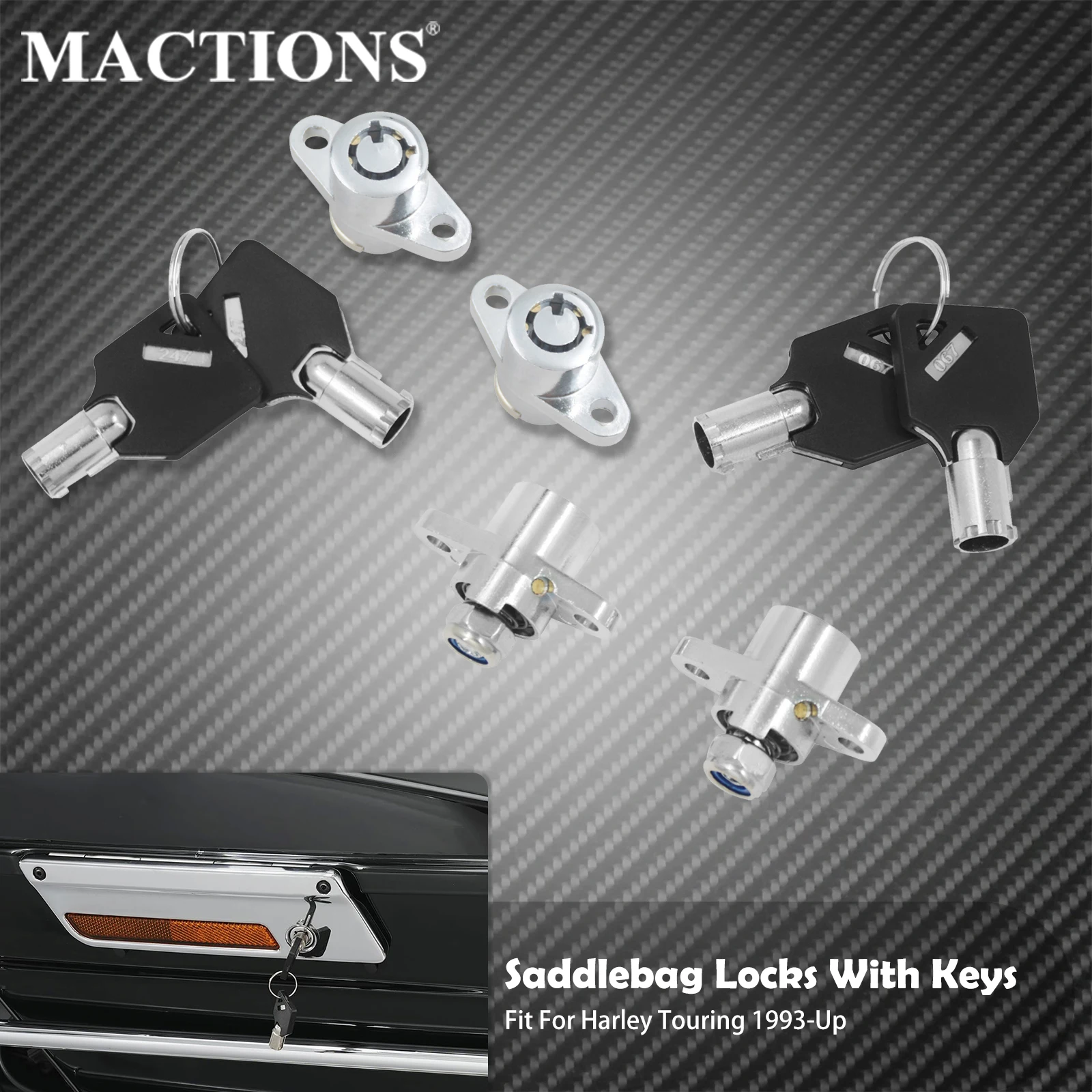 Motorcycle Steel Hard Saddlebag Locks Keys Set Harley Touring Road King Electra Street Glide Road Glide FLTRX 1993-motorcycle keys motorcycle key accessories motorcycle key cylinder lock motorcycle seat lock
