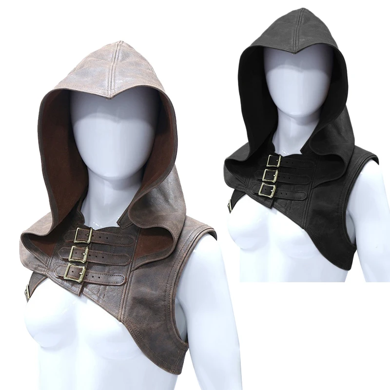 

Medieval Pirate Viking Cape Grim Reaper Halloween Costumes for Women Man Cosplay Anime Steampunk Hoodie Witch Fancy Party Dress
