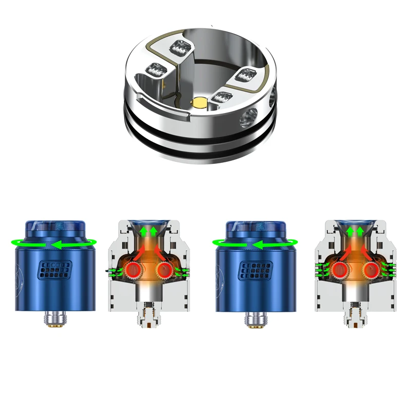 Hellvape Drop Dead 2 RDA - Enhanced Dual Coil Atomizer with Postless Deck and 810 Drip Tip, 24mm Diameter