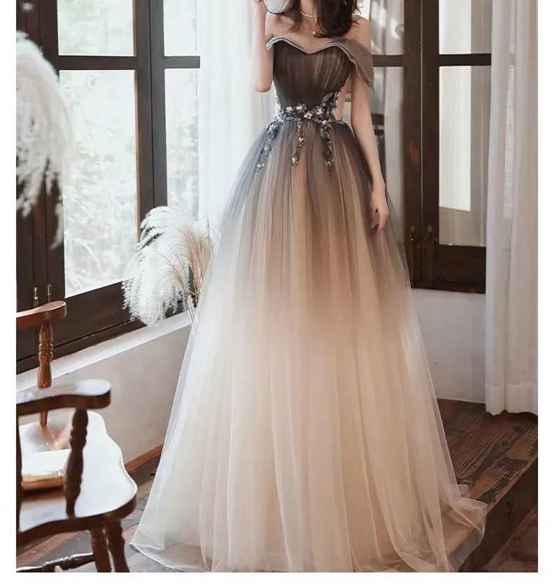 Elegant Strapless Prom Dresses A-Line Starry Brilliant Appliques Sexy Off The Shoulder Backless Bandage Banquet Party Host Gowns Elegant Strapless Prom Dresses A-Line Starry Brilliant Appliques Sexy Off The Shoulder Backless Bandage Banquet Party Host Gowns