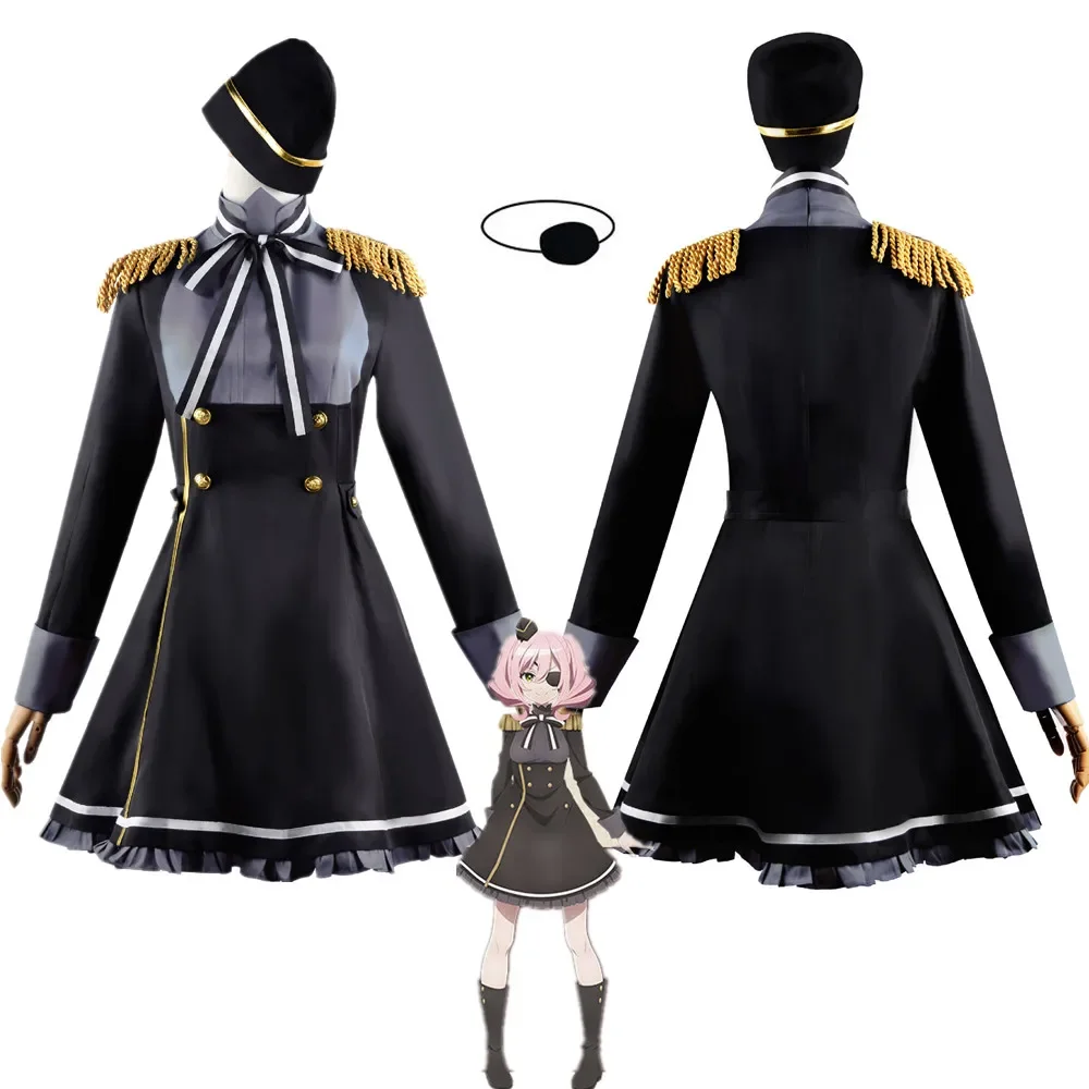 

Anime Spy Room Bouga Cosplay Costume Dress Uniform Skirt Hat Blindfold Suit Halloween Christmas Party Clothes