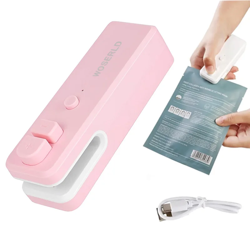 Home Use Rechargeable 2 in1 Bag Sealer Cutter with Magnetic Electric Food Cut and Seal Tool Machine for Tea Chip Bag Heat Reseal