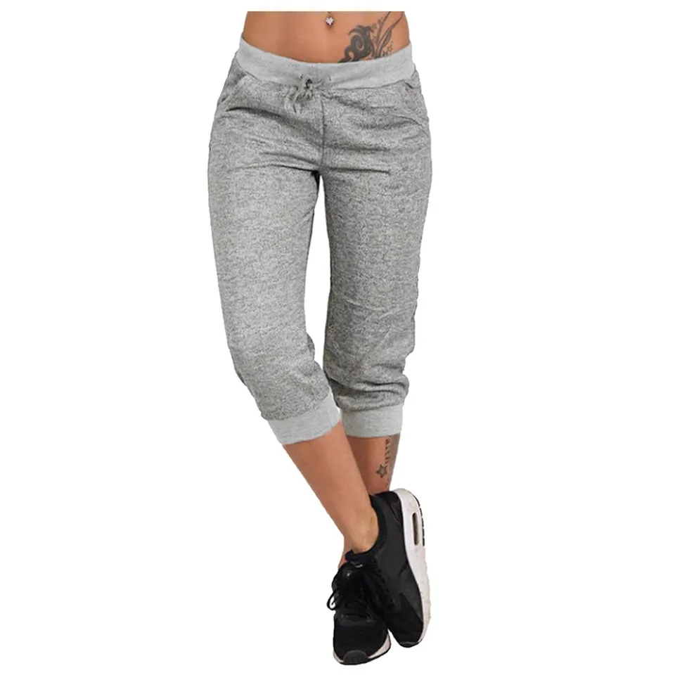 Women's Camo Print Drawstring Yoga Shorts
