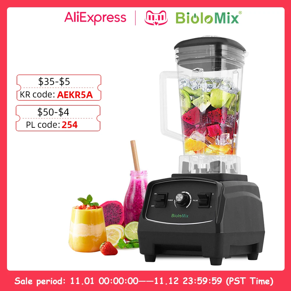 BPA Free 3HP 2200W Heavy Duty Commercial Grade Blender Mixer Juicer High Power Food Processor Ice Smoothie Bar Fruit Blender