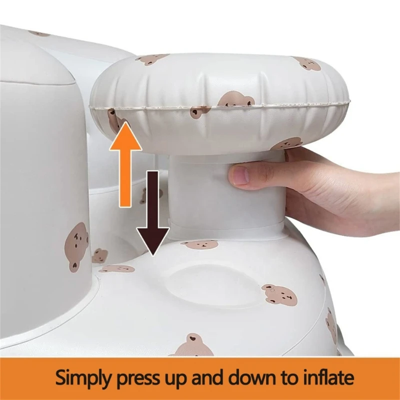 Portable Inflatable Infant Support Sofa Baby Back Support Sofa Backrest Chair Bear Theme Baby Chair for Learning