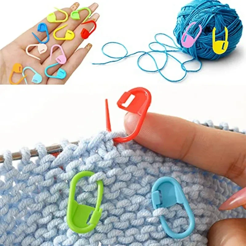 50-500pcs Mix Color Plastic Resin Small Clips Locking Stitch Markers Crochet Latch Knitting Tools Needle Clip Hook Sewing Pins