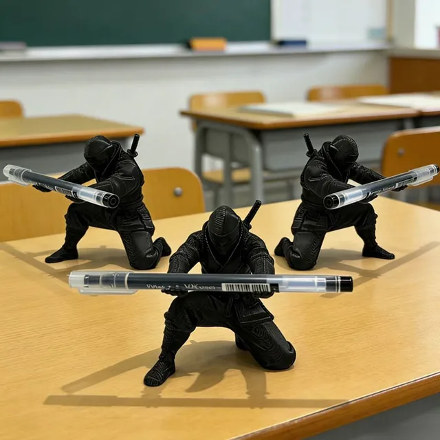 Porte-stylo Ninja imprimé en 3D, figurine unique, organisateur de papeterie, figurines de crayons, décoration de bureau, artisanat pour le rangement des stylos 3 Porte-stylo Ninja imprimé en 3D, figurine unique, organisateur de papeterie, figurines de crayons, décoration de bureau, artisanat pour le rangement des stylos 3