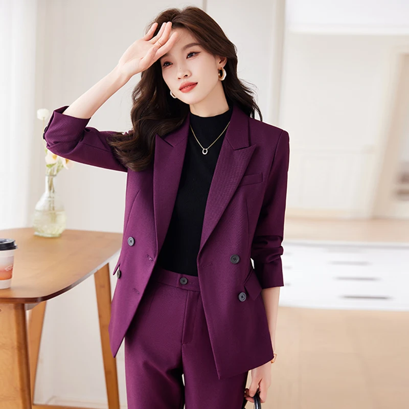 

New Design 2023 Autumn Ensemble Pantalon Femme Chic Et Élégante Women Suit Slight Strech Women's Office Suit Set Women Suit