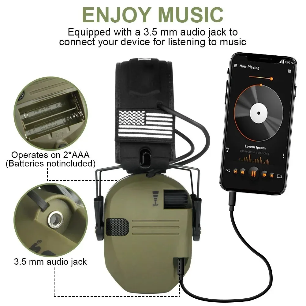 Electronic Earmuffs Tactical Headset Noise Cancelling Headphones Wireless Headphones