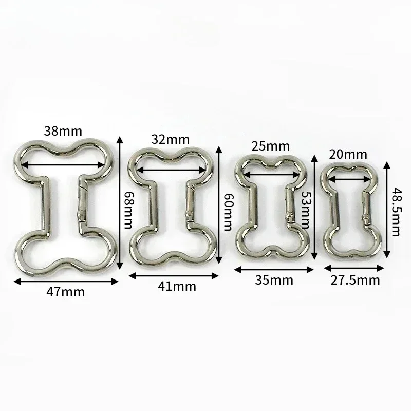 2/5Pcs 20-38mm 뼈 Carabiner 반지 금속 가방 버클 개 목걸이 스프링 후크 열쇠 고리 벨트 버클 웨빙 스트랩 커넥터 링