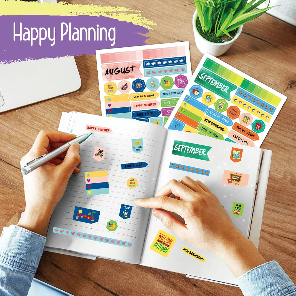 Decorative Stickers 12sheets Funny Monthly Planner Index Self Adhesive