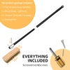 Pizza Oven Brush Copper Stove Brush Bristle Brass Wood Long Handle Grill Cleaning Oven Brush for Small Oven Kitchen Tool 2