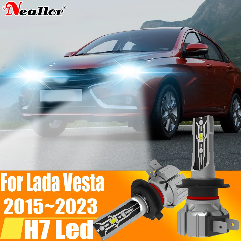 

2 шт., Автомобильные светодиодные лампы H7 Canbus H18 6000K 12 В 55 Вт для Lada Vesta 2015 ~ 2023