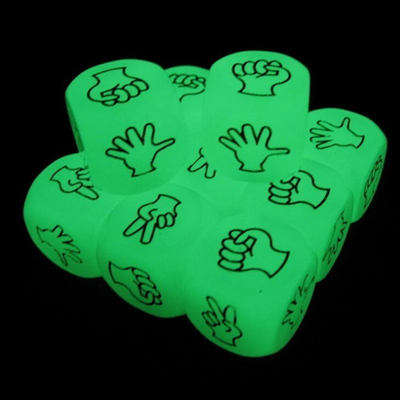 2pcs Funny 2cm Noctilucent Dice Drinking Dice Acrylic for Game Party Bar