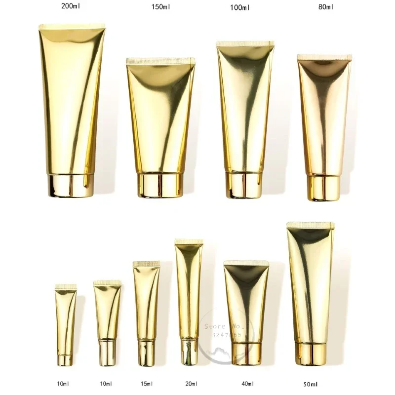 Empty Plastic Gold Soft Bottle 10ml 20ml 50ml 60ml 80ml 100ml Lip Gloss Cream Yellow Tube Lotion Packaging Container 50pcs - Image 5