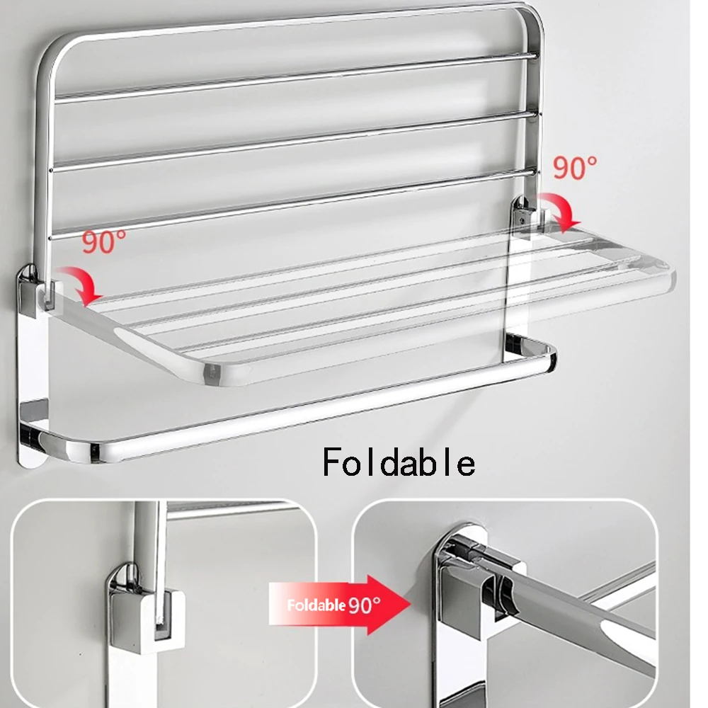 Towel Rack Towel Holder Storage Rack Stainless Steel Bathroom Wall Mount