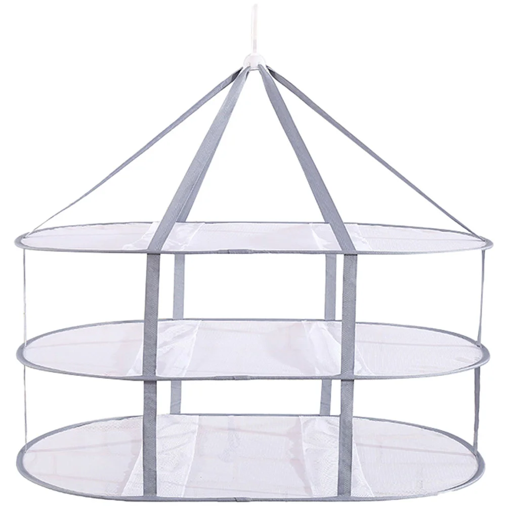 Hanging Sweater Dryer Three Tier Drying Rack Foldable Clothes Durable 3-Layer Holder 5