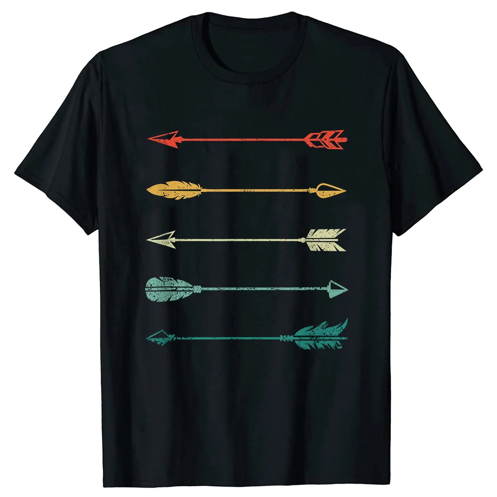 Vintage Pfeil Traditionelles Bogenschießen Pfeile Bogenjagd Retro T-Shirt Unisex Sommer Streetwear Oberteile Herren T-Shirt