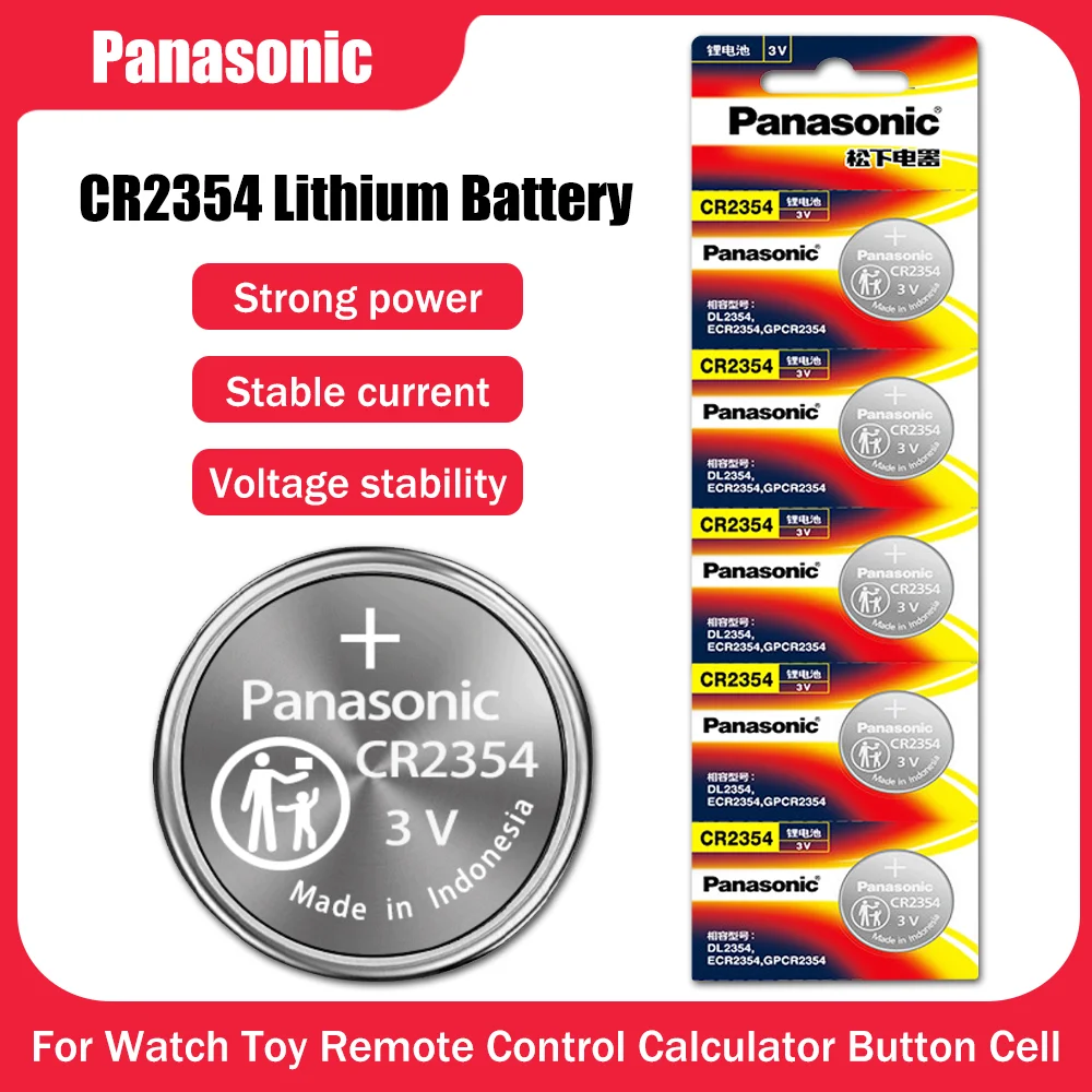 5PCS 3V Panasonic CR2354 CR 2354 DL2354 ECR2354 GPCR2354 Li ion Button