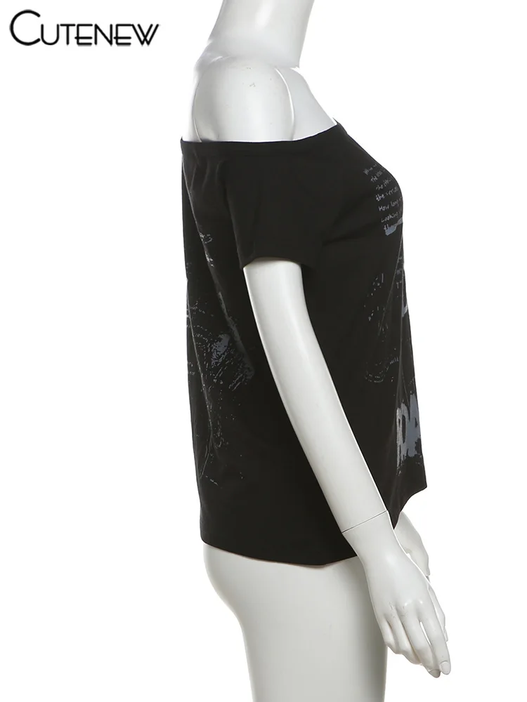 Camisetas de moda para mujer, con estampado de letras irregulares, clásicas de verano, de manga corta, básicas, para mujer, estilo urbano salvaje a juego.
