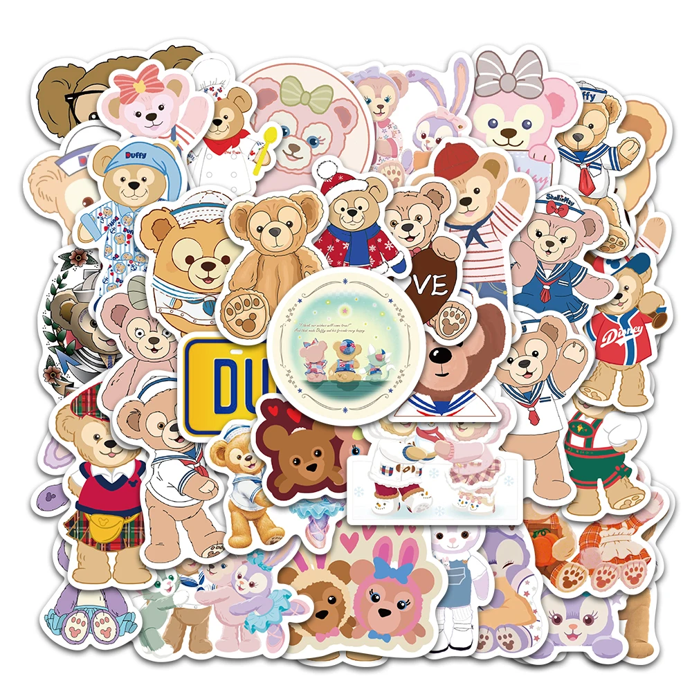 

40pcs Cute Cartoon Anime Disney Bear Duffy Stickers For Laptop Water Bottle Luggage Notebook Waterproof Graffiti Vinyl Decals