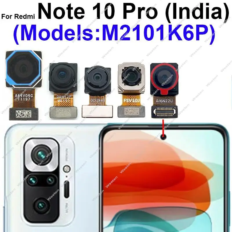 Rear Front Camera For Xiaomi Redmi Note 10 Pro M2101K6P India Version