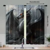 2pc,  Curtains Dragon pattern Versatile 100% Polyester,Without Electricity Holiday Decorations Applies to Seasonal Decorations 4