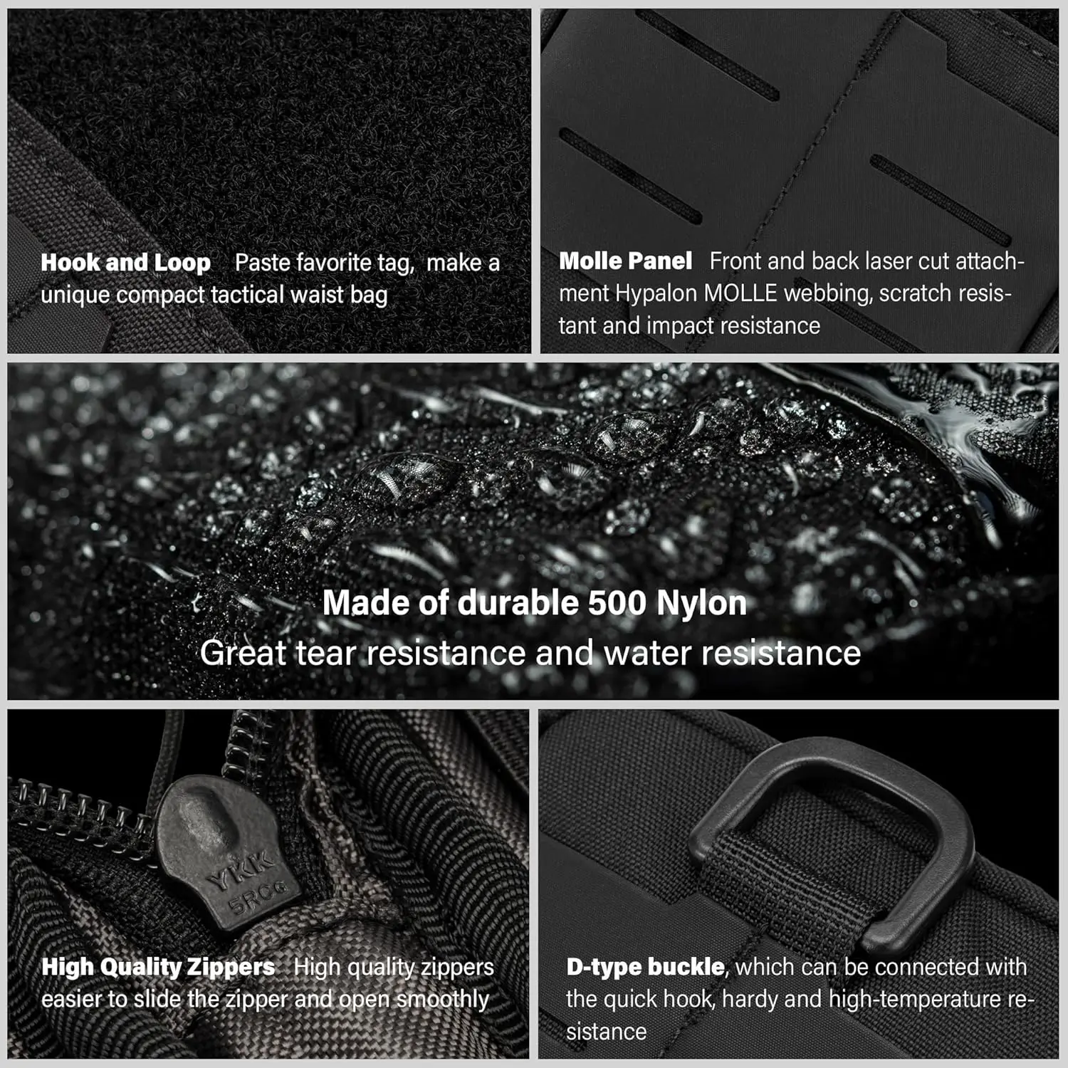 TACTICAL GEEK 블록 E4.0 EDC 컴팩트 허리 파우치, 탄성 코드가 있는 유틸리티 포켓 정리함