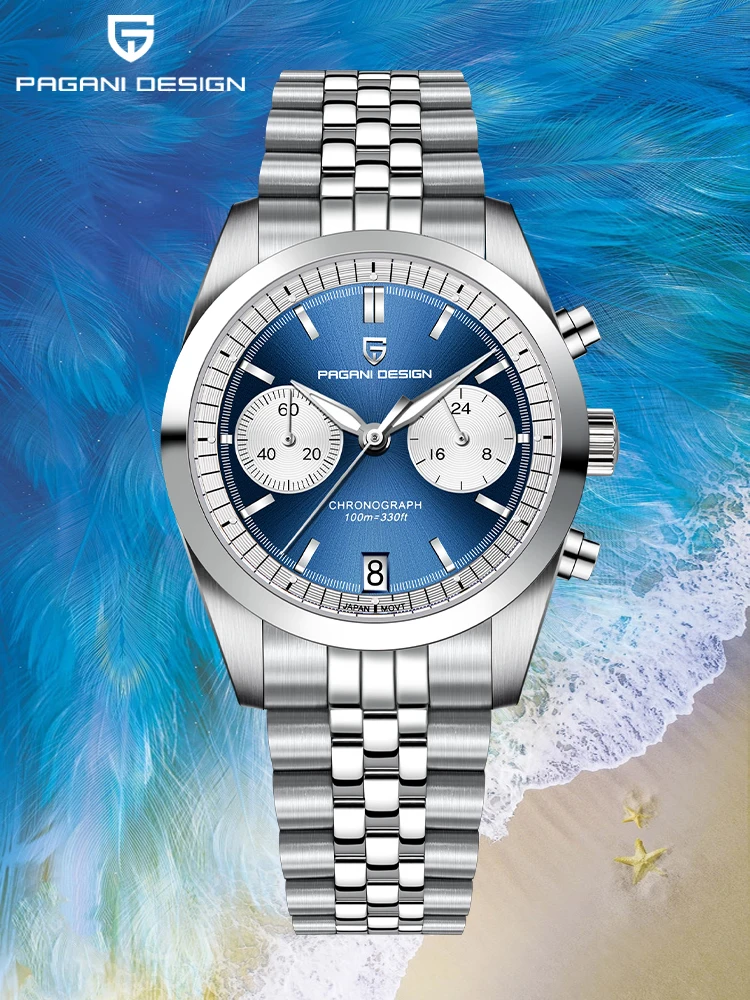 2023 NEW PAGANI DESIGN 1775 Men Sports Quartz Chronograph Watches Sapphire Stainless Steel Diving Clock Montre Homme Waterproof