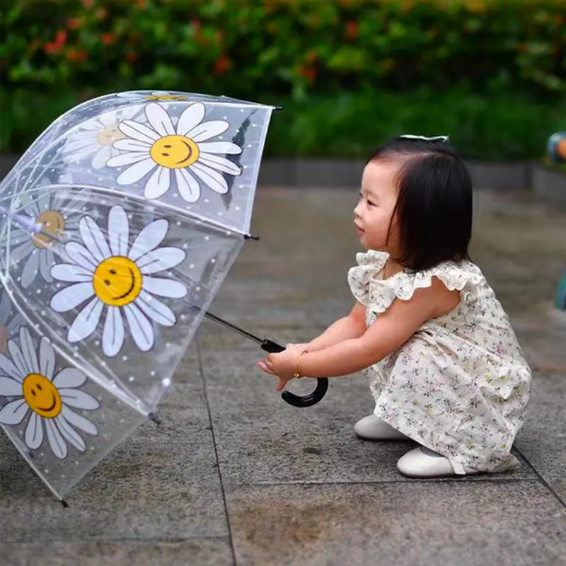 Adorable Alpaca Kids' Transparent Umbrella For Sunny Days
