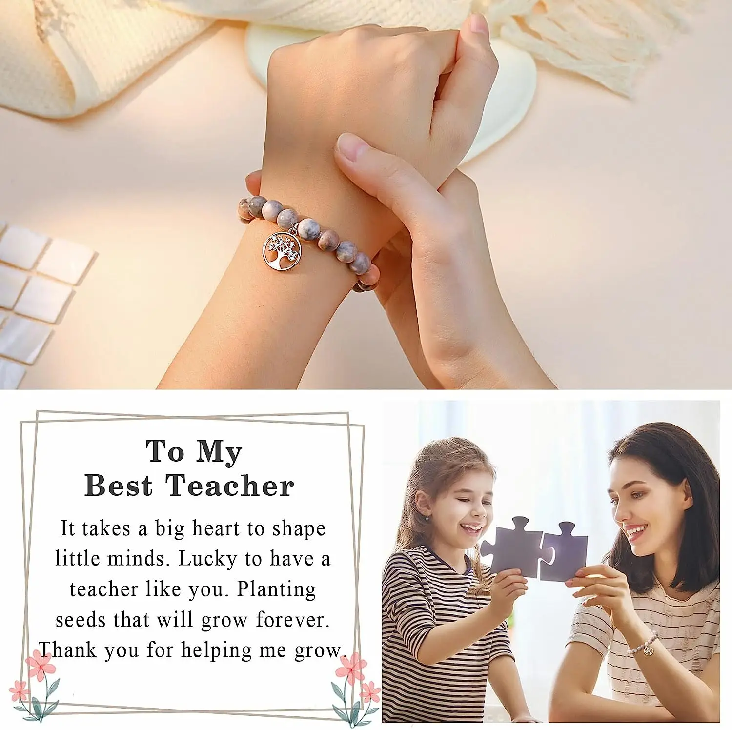 Hicarer Teacher Gift Bracelet Blessing Card Jewelry Teacher's Day Gift Navy  | Teachers day gifts, Teacher gifts, Teachers' day