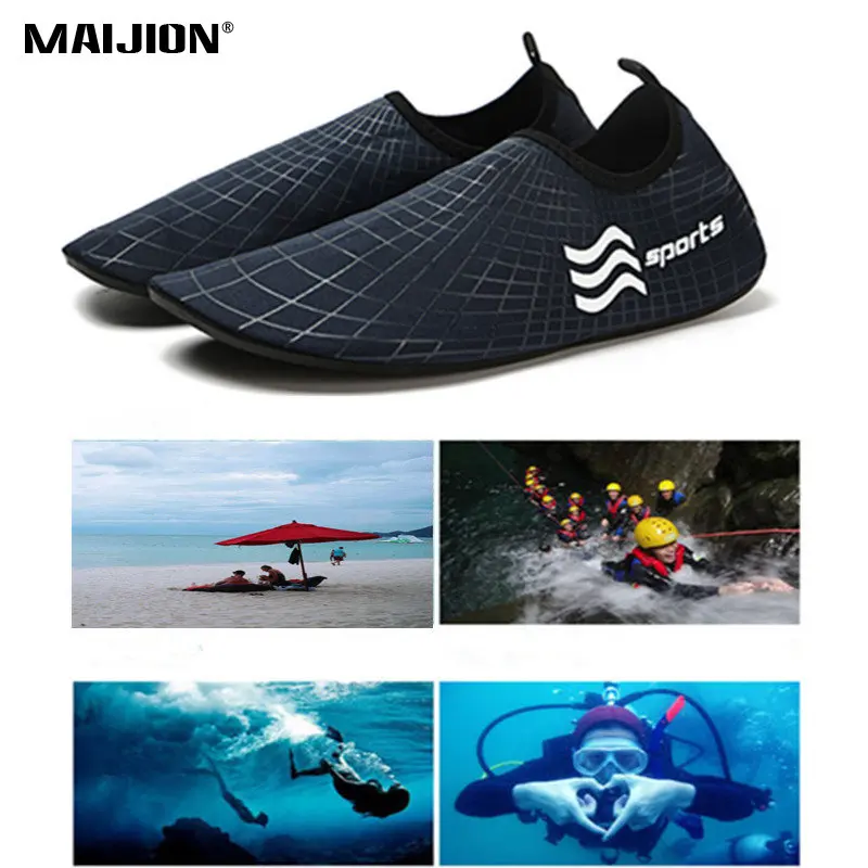 Men Women Flat Quick Dry Wading Shoe Lightweight Seaside Beach Barefoot Aqua Shoe Soft Surfing Comfortable Fish Water Sport