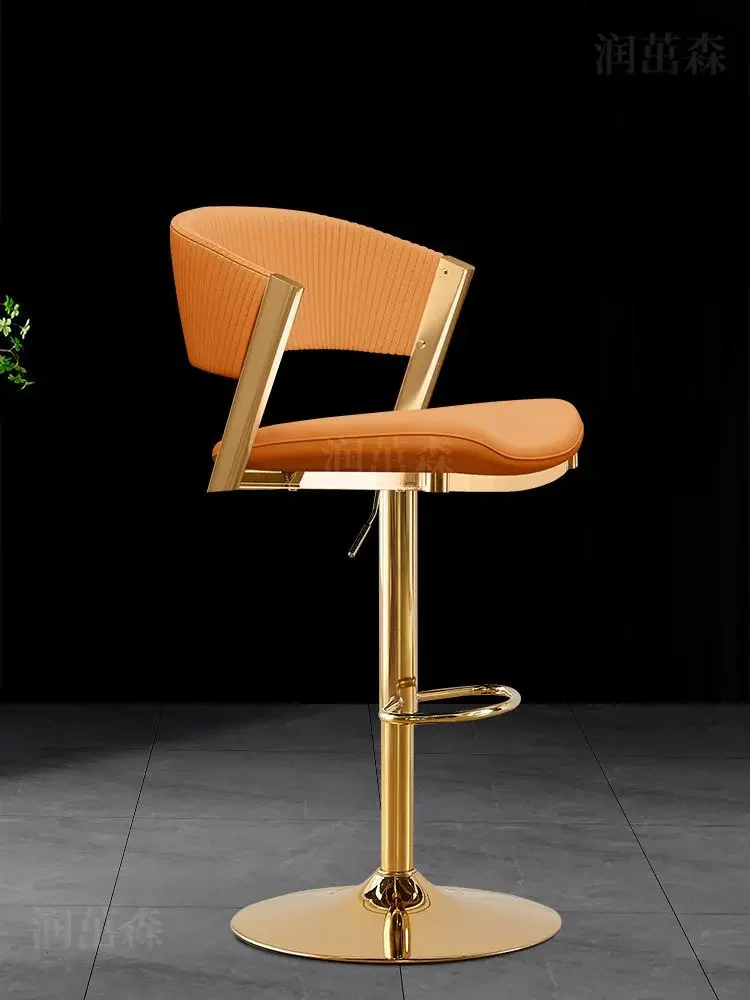 High-end Light Luxury Bar High Chair Bar Counter Cash Register Swivel Chair Home Island Stylish Swivel Lift