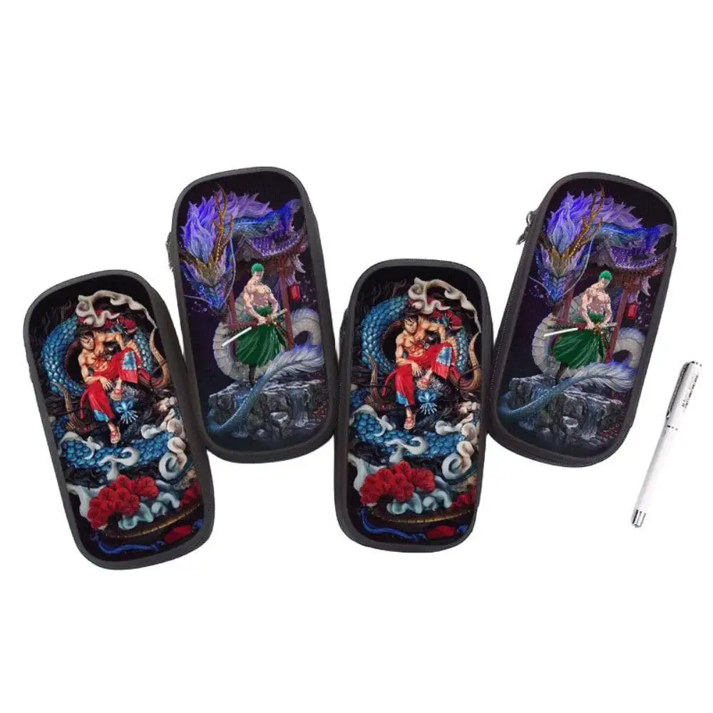 

Anime One Piece Monkey D Luffy Roronoa Zoro Cartoon Large Capacity Pencil Case Stationery Box Student Learning Supplies