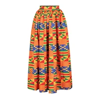 Elegant Women Two Piece Set Dress Sexy Slash-neck Sleeveless Blouse Top +High Slit Skirt Vintage Africa National Print Lady Suit 3