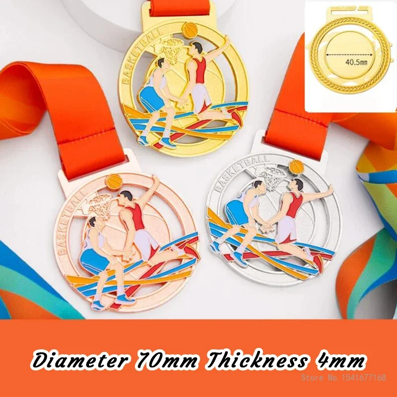 Creative Customization Ball Sports Roller Skating Dance Painting, Taekwondo Swimming Gold Silver and Copper Medals, Around Metal