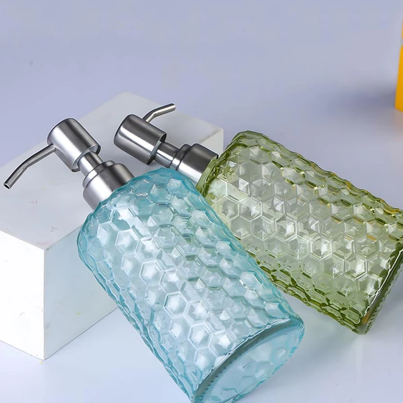 Soap Dispenser Soap Dispenser Bottle European-style 500ml Glass Soap Dispenser Thickened Glass Bottle Shampoo Shower Gel Press Bottle Bathroom Decoration Accessories