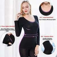 Ensemble de sous-vêtements thermiques sans couture pour femmes, pyjama intime unisexe, ultra-fin, température constante en hiver, lingerie à manches longues pour femmes 5
