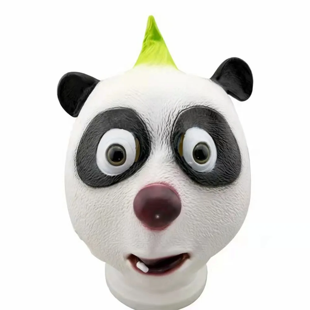 Animal Head Mask Costume Party Unicorn Horse Panda Luminous Head Mask Latex Funny Zoo Prop Full Face Covering Helmet Headgear