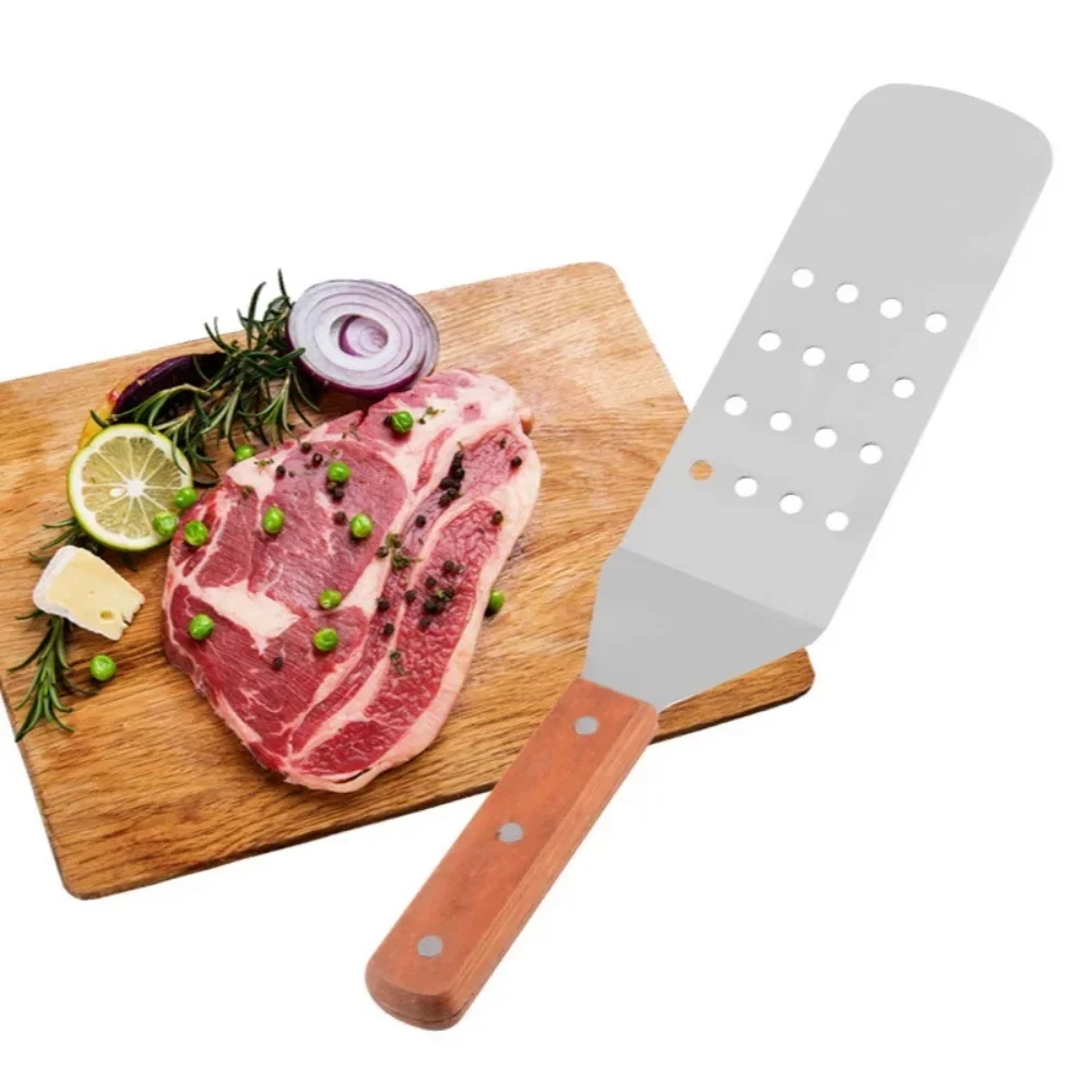 Silicone Spatula Steak Spatula Stainless Steel BBQ Grill Turner Spatula