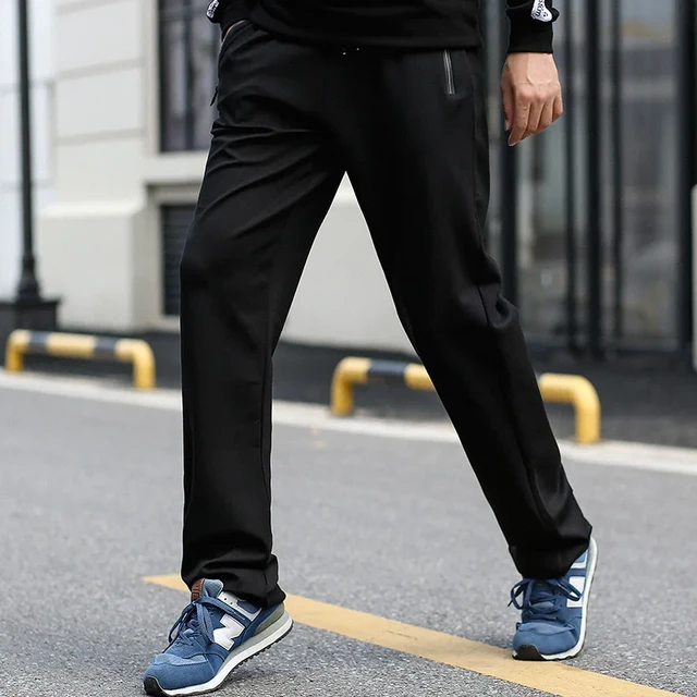 Pantalones de chándal Extra largos para hombre, ropa de gran tamaño con  bolsillos y cremallera, de cintura alta, 2023 - AliExpress