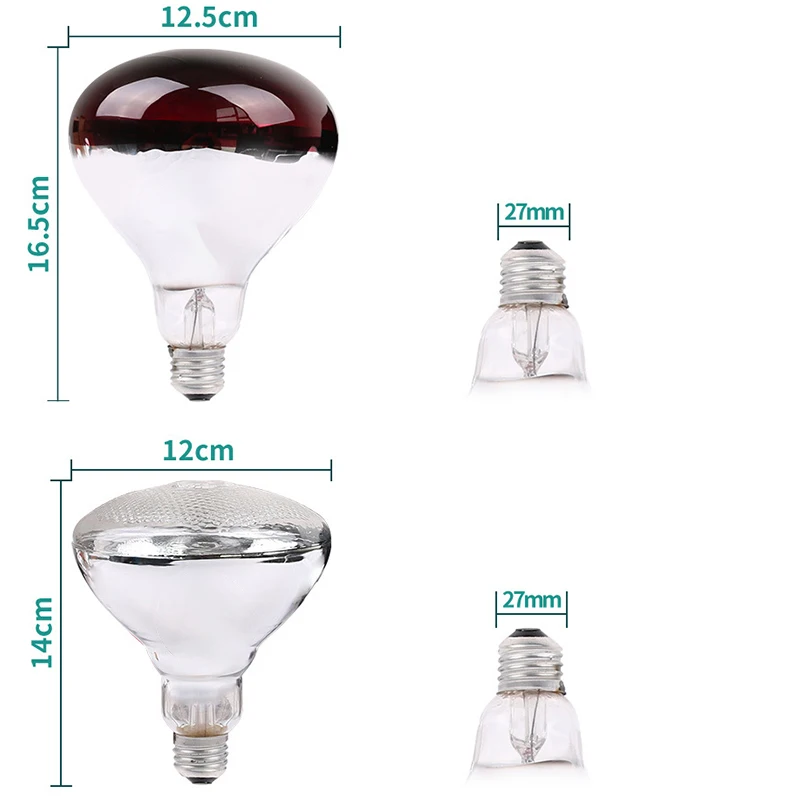 Pet Heating Lamp 220V Poultry Heat Lamp Bulb Infrared Ray Thermal Preservation for Reptile Botany Amphibian Pet Livestock