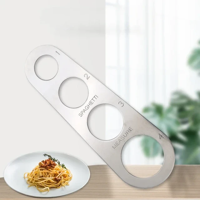 Pasta Ruler Spaghetti Noddles Measure Tool 4-hole Stainless Steel