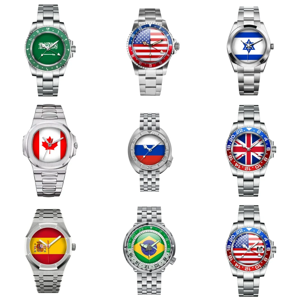 National flag Dial 28.5mm For Seiko Mods Fit NH35 NH36 ETA2836 2824 Movement Customize UV Printing US UK NH35 Flag Dial No Date