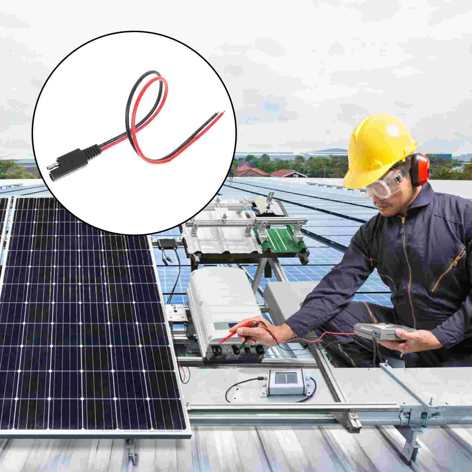 

4 Pcs Sae Extension Cable Solar Panel Connectors for Panels 12v Plug Quick Disconnect Wire Pvc DIY