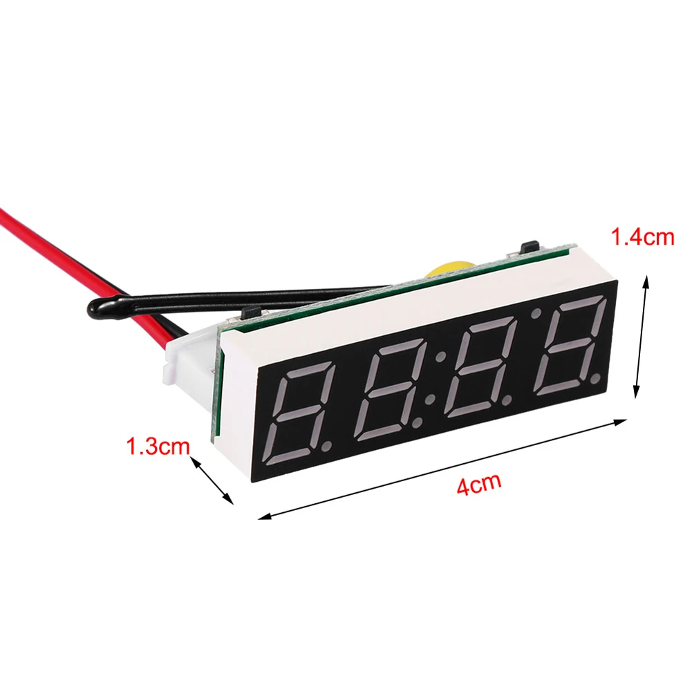 Thermomètre de voiture numérique compteur de tension horloge lumineuse  testeur détecteur horloge numérique de voiture multifonction