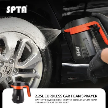 SPTA Cordless Battery Powered Foam Sprayer, 2.25L Electric Car Foam Sprayer, Pump Foam Sprayer for Car Cleaning 1